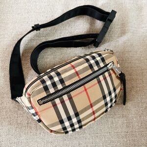 Burberry Beige and Black Check Mini Bag